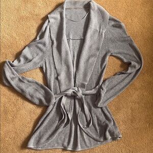 Lululemon Gray Ribbed Knit Cardigan